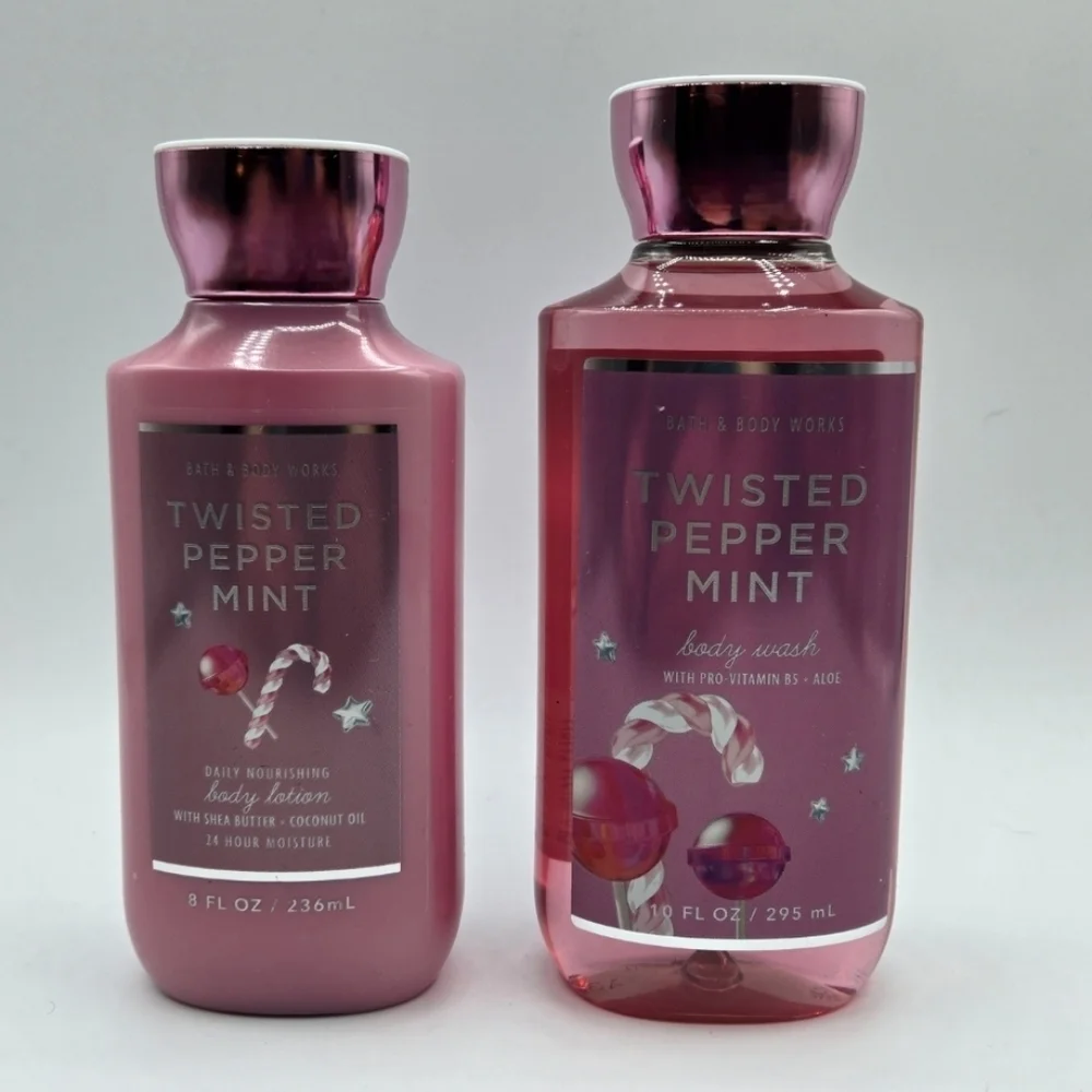 Bath & Body Works Twisted Peppermint Body Wash and Lotion Bundle Set